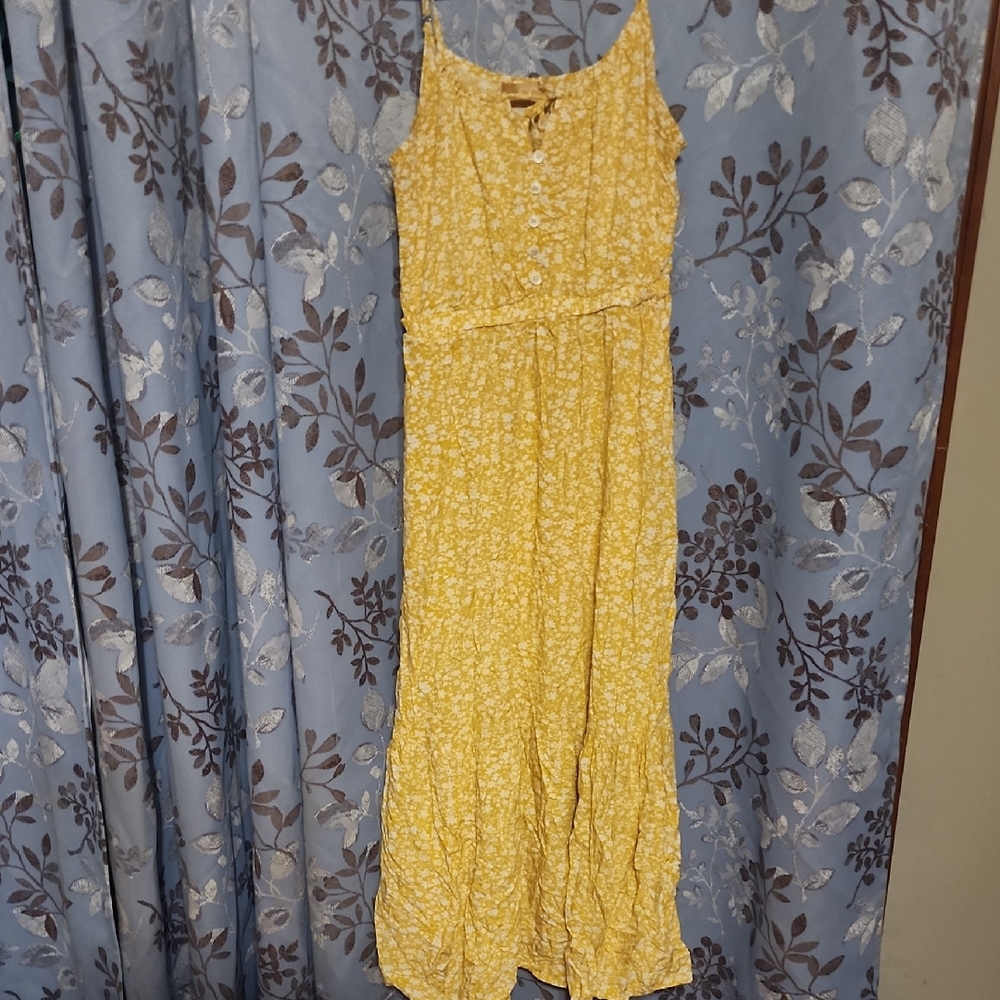 2/$5 Sunlit Yellow Floral Maxi Dress